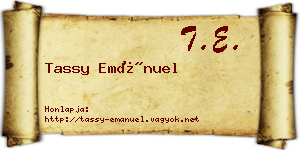 Tassy Emánuel névjegykártya